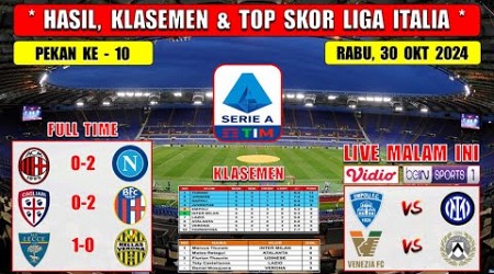 Hasil Liga Italia Tadi Malam ~ AC MILAN vs NAPOLI ~ Liga Italia 2024 Pekan Ke 10