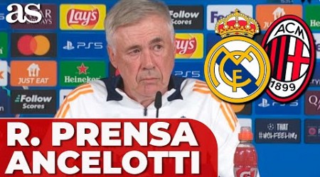 CARLO ANCELOTTI, RUEDA PRENSA COMPLETA REAL MADRID - AC MILAN hoy CHAMPIONS LEAGUE