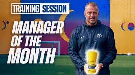 HANSI FLICK RECEIVES COACH OF THE MONTH AWARD for OCTOBER | FC Barcelona Training 