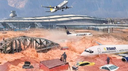 Barcelona Airport Submerged! Severe Flooding in Spain Sweeps Away Cars and People