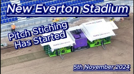 New Everton FC Stadium - Pitch Stiching Has Started - Bramley Moore Dock - 5th November #djidrone