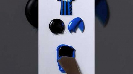 Mixing the team of Inter Milan, what color does it make? #satisfying #colormixing #asmrart #asmr