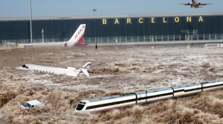 Barcelona airport and metro flooded, Spain on alert! Highways submerged as extreme rain strike