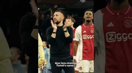 Ajax fans chanting Farioli’s name after Ajax - PSV 