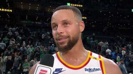 Stephen Curry talks beating the Celtics, FULL Postgame Interview 