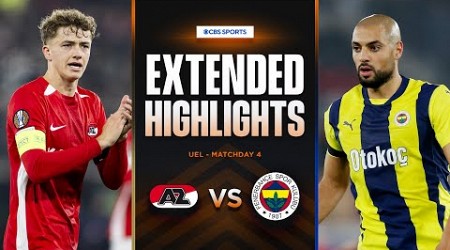 AZ Alkmaar vs. Fenerbahçe: Extended Highlights | UEL League Phase MD 4 | CBS Sports Golazo - Europe