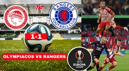 Olympiacos vs Rangers 1-1 Live Europe League Football UEL Match Score Commentary Highlights Vivo