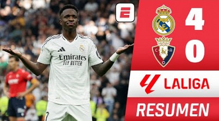 REAL MADRID GOLEÓ 4-0 al OSASUNA con HAT TRICK DE VINICIUS. GOLAZO de BELLINGHAM | La Liga | RESUMEN