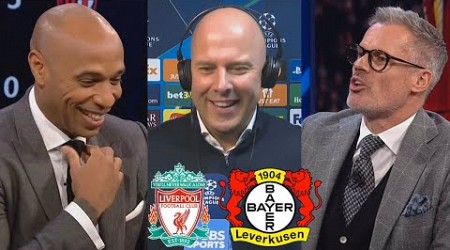 Liverpool vs Bayer Leverkusen 4-0 Arne Slot Jokes With Thierry Henry &amp; Carragher