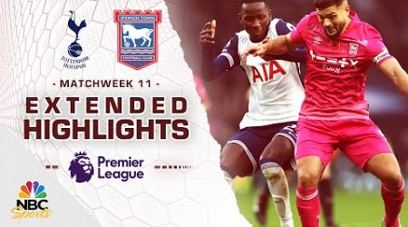 Tottenham v. Ipswich Town | PREMIER LEAGUE HIGHLIGHTS | 11/10/2024 | NBC Sports