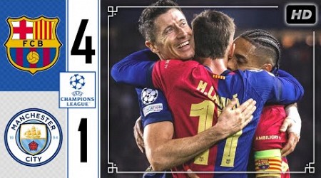 Barcelona vs Manchester City 4-1 • Champions League Highlights &amp; All Goals • Hasil Bola Tadi Malam