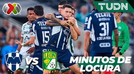 ¡MINUTOS DE LOCURA! ¡Tres expulsados y dos broncas! | Monterrey 2-1 León | Liga Mx-AP2024-J17 | TUDN