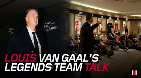 Louis van Gaal’s team talk in the dressing room ahead of the Ajax Legends - Real Madrid Legends 