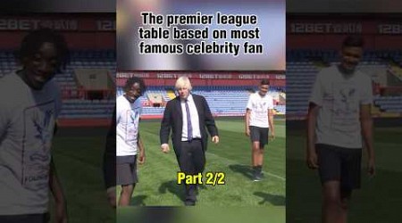 The premier league table based on most famous celebrity fan (Part 2/2)