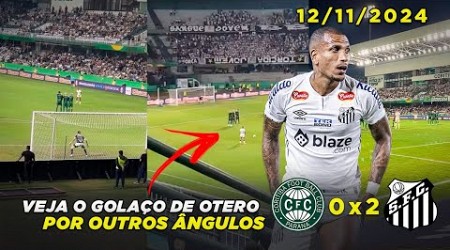 Confira o golaço de falta de Otero direto das arquibancadas | Coritiba 0x2 Santos | 12/11/2024