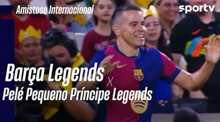 BARÇA LEGENDS 2 X 1 PELÉ PEQUENO PRÍNCIPE | MELHORES MOMENTOS | AMISTOSO INTERNACIONAL | sportv