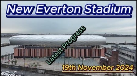 New Everton FC Stadium - 19th November 2024 - Bramley Moore Dock - latest drone progress update #efc