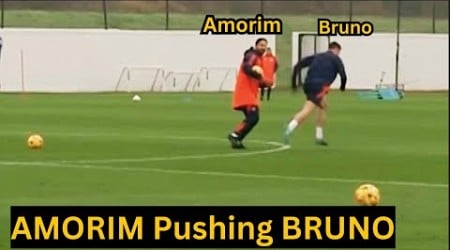 Ruben Amorim Teaching Bruno Fernandes New Role after he joined 2nd Man United training under Amorim