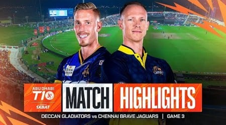 2024 Abu Dhabi T10 I Match 3 Highlights: Deccan Gladiators vs Chennai Brave Jaguars | Season 8