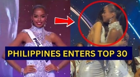 Miss Universe Philippines Chelsea Manalo Enters Top 30 | Emotional Moment with Miss Peru