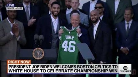 LIVE: President Joe Biden welcomes Boston Celtics to White House to celebrate championship win