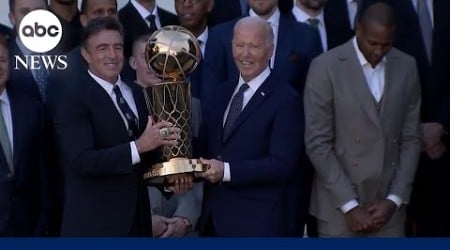 Biden welcomes Celtics to White House to celebrate NBA title