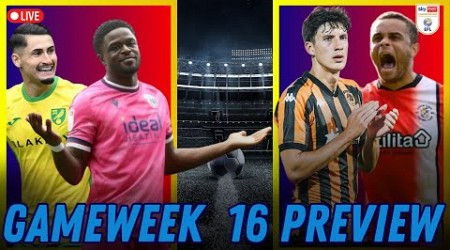 Live Efl Championship Gameweek 16 Preview! Luton Welcome The Tigers! Can Norwich Beat West Brom?