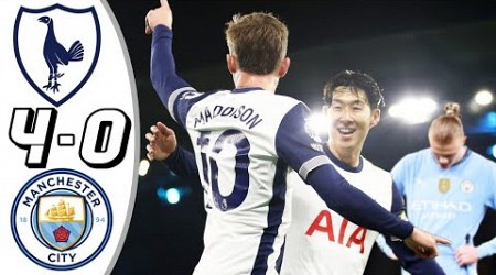 November 24,Tottenham vs Manchester City 4-0- All Goals &amp; Highlights -2024