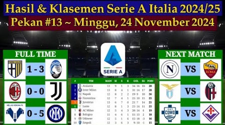 Hasil Liga Italia Tadi Malam - AC Milan vs Juventus - Parma vs Atalanta - Serie A 2024/2025 Pekan 13