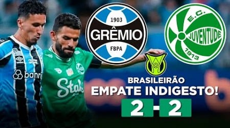 GRÊMIO ARRANCA EMPATE COM JUVENTUDE NOS ACRÉSCIMOS PELO BRASILEIRÃO! GRÊMIO 2 x 2 JUVENTUDE