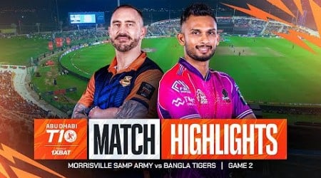 2024 Abu Dhabi T10 I Match 2 Highlights: Morrisville Samp Army vs Bangla Tigers | Season 8