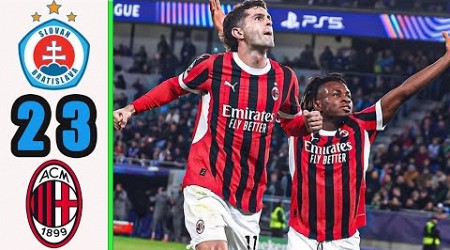 Slovan Bratislava vs AC Milan 2-3 || Highlights &amp; All Goals ||UEFA Champions League 2024/25