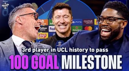 Robert Lewandowski reacts to passing 100 goal milestone with Micah, Carra and Henry! | UCL Today