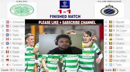 1-1 Celtic vs Club Brugge Commentary UEFA Champions League 2024 Watch Along