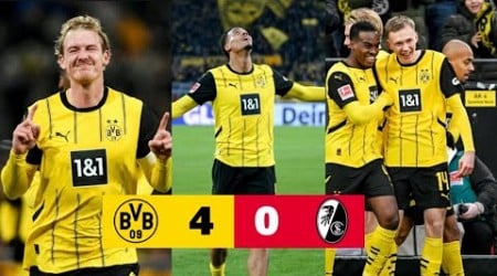 Borussia Dortmund gegen SC Freiburg 4-0 &amp; Highlights Tore &amp; &amp; Julian Brandt Freistoß vs Freiburg