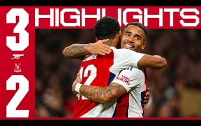 HIGHLIGHTS | Arsenal vs Crystal Palace (3-2) | Gabriel Jesus hat-trick puts us in semi-finals!