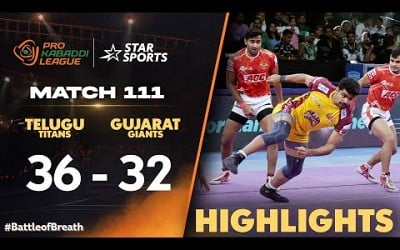 జెయింట్స్‌ను పడగొట్టిన టైటాన్స్ | Match 111 | Telugu Highlights | #ProKabaddiOnStar