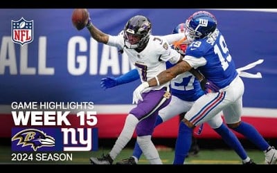 Baltimore Ravens vs. New York Giants | 2024 Week 15 Game Highlights