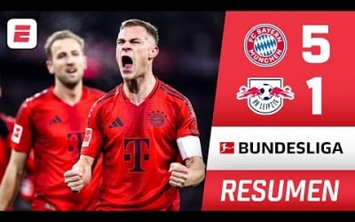 BAYERN MUNICH logró CATEGÓRICA VICTORIA al golear 5-1 al LEIPZIG. Sigue líder BUNDESLIGA | Resumen