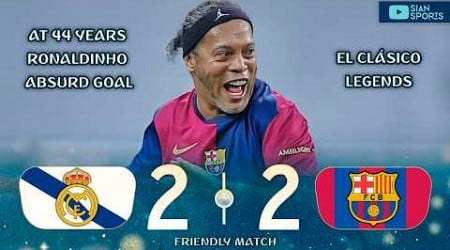 AT 44 YEARS RONALDINHO WEARS THE BARCELONA SHIRT AGAIN AND SCORED A GREAT GOAL IN EL CLASICO LEGENDS