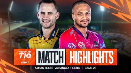 2024 Abu Dhabi T10 I Match 22 Highlights: Ajman Bolts vs Bangla Tigers | Season 8