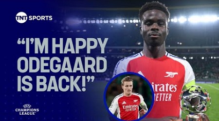 Bukayo Saka heaps praise on Martin Odegaard after Arsenal thrash Sporting in the #UCL 