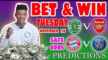 Europa Champions League Football Prediction Today 26-11-2024 | Betting tips Today | Safe investments