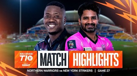 2024 Abu Dhabi T10 I Match 27 Highlights: Northern Warriors vs New York Strikers | Season 8