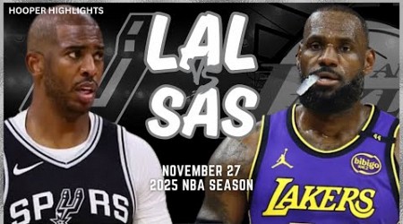 Los Angeles Lakers vs San Antonio Spurs Full Game Highlights | Nov 27 | 2025 NBA Season