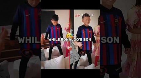 Ronaldo&#39;s Son Wearing A Barcelona Jersey While Messi..☠️