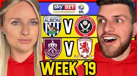 CHAMPIONSHIP WEEK 19 PREDICTIONS