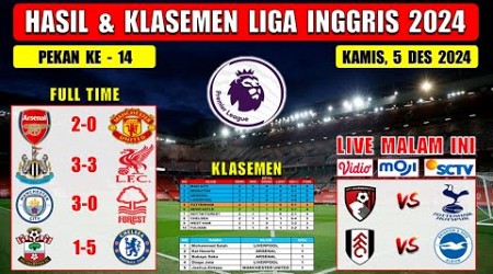 Hasil Liga Inggris Tadi Malam ~ ARSENAL vs MAN UNITED ~ NEWCASTLE vs LIVERPOOL ~ EPL 2024 Pekan 14