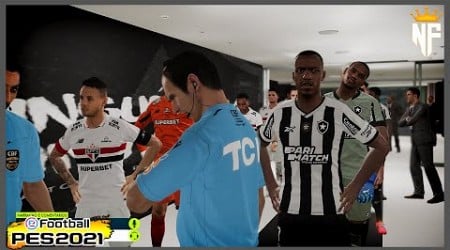 BOTAFOGO X SÃO PAULO | Brasileirão Série A 2024 ⚽ Gameplay Simulação PES 2021