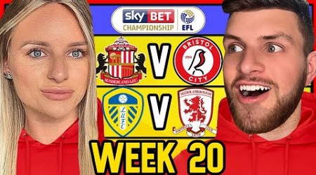 CHAMPIONSHIP WEEK 20 PREDICTIONS